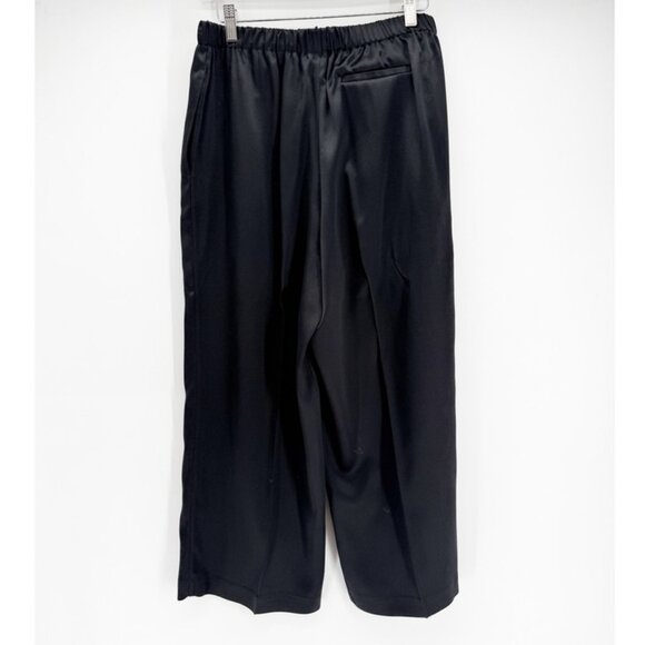 6397 Black Satin Silk Elastic Waistband Pull-On Pants - Picture 4 of 7